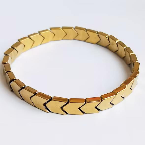 دستبند حدید فلش طلایی. در دو مدل کشی و بند کشویی.