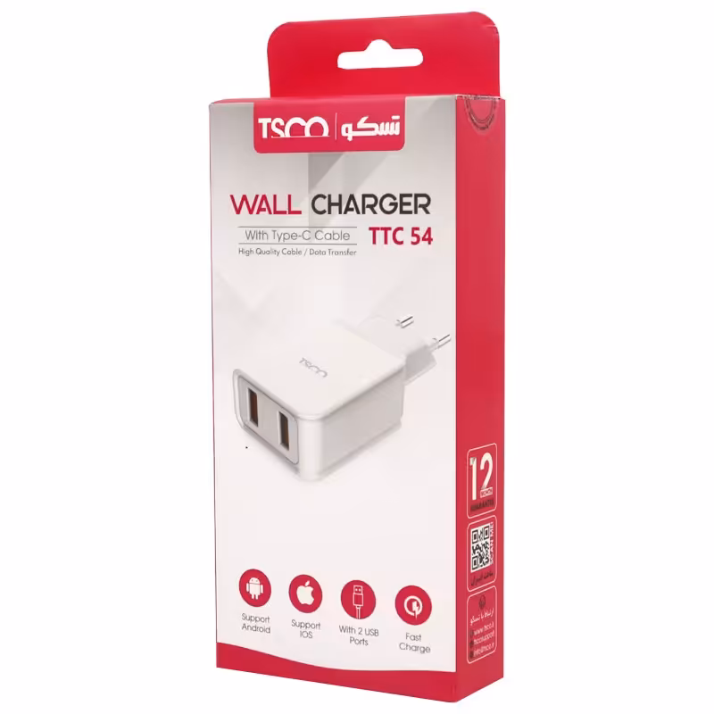 شارژر فست شارژ تسکو TTC 54 به همراه کابل Micro Usb