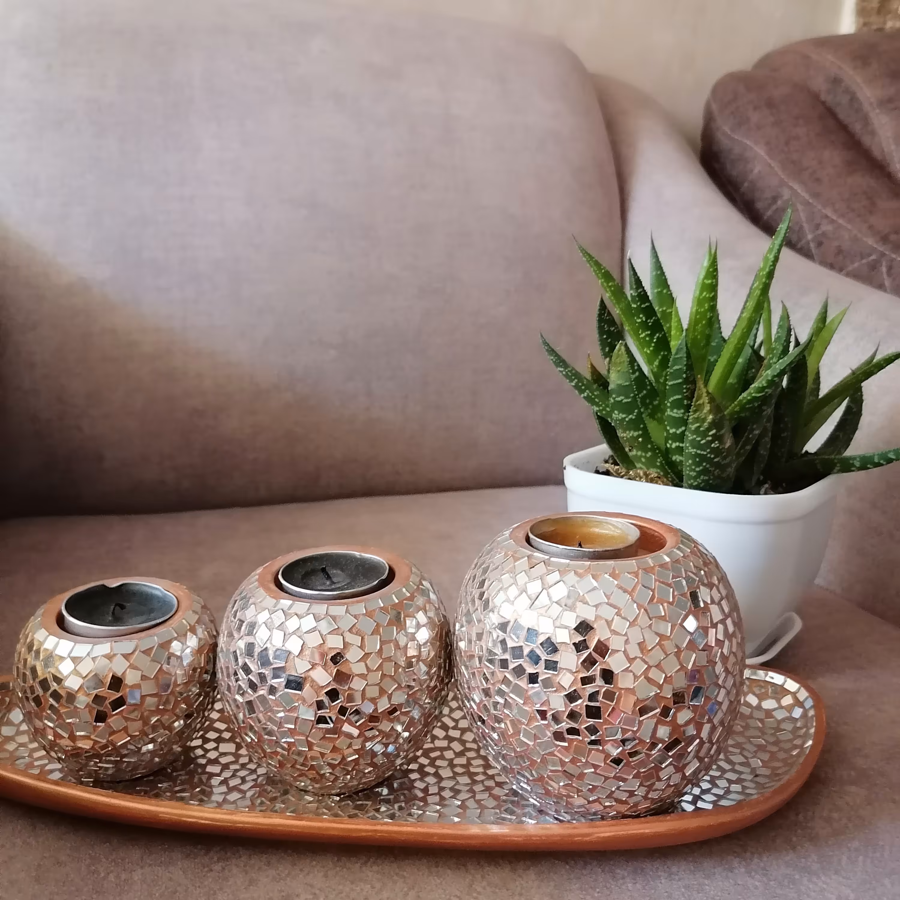 شمع دان ایینه کاری