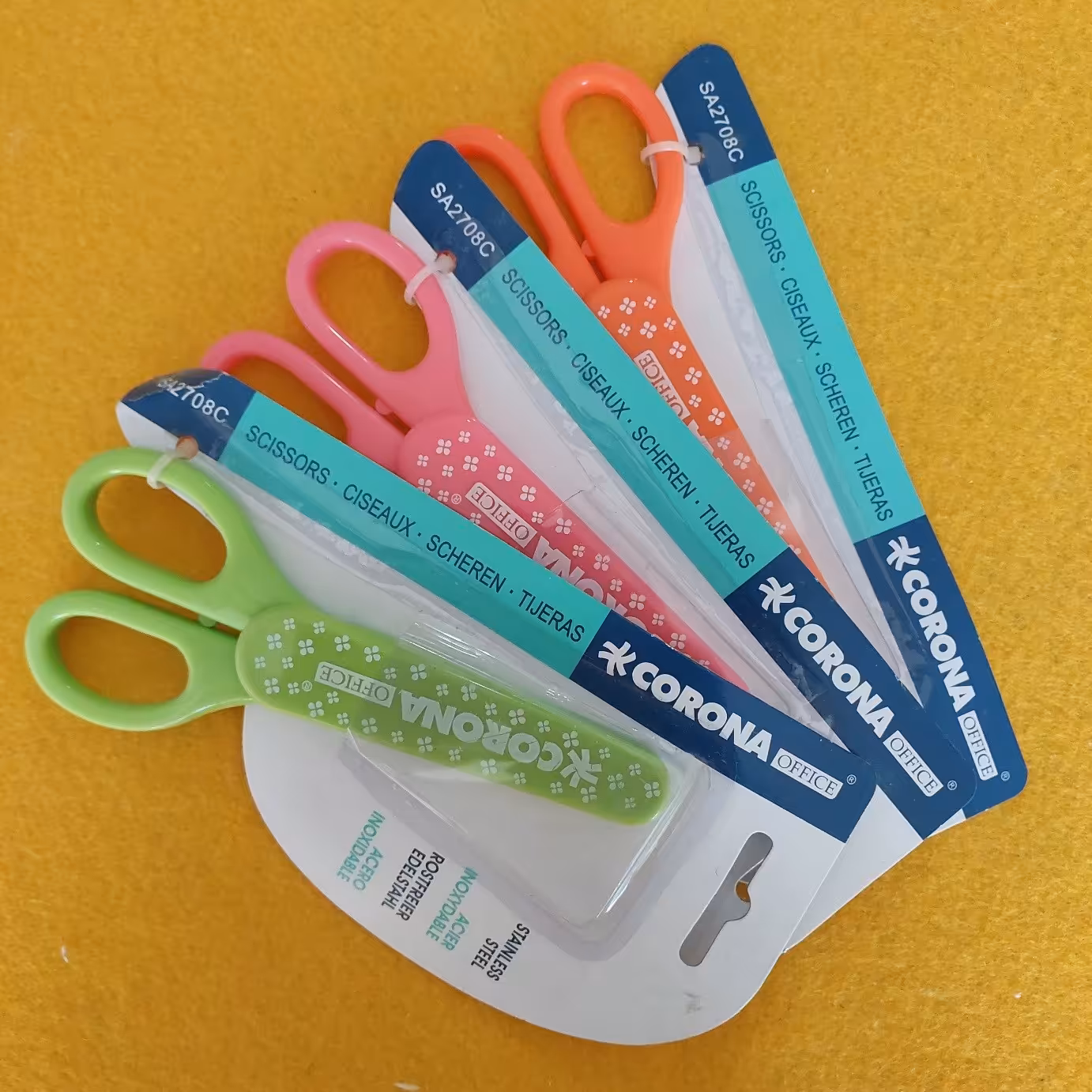 قیچی کرونا corona غلاف دار تیغه فلزی مهدکودکی و دانش آموزی