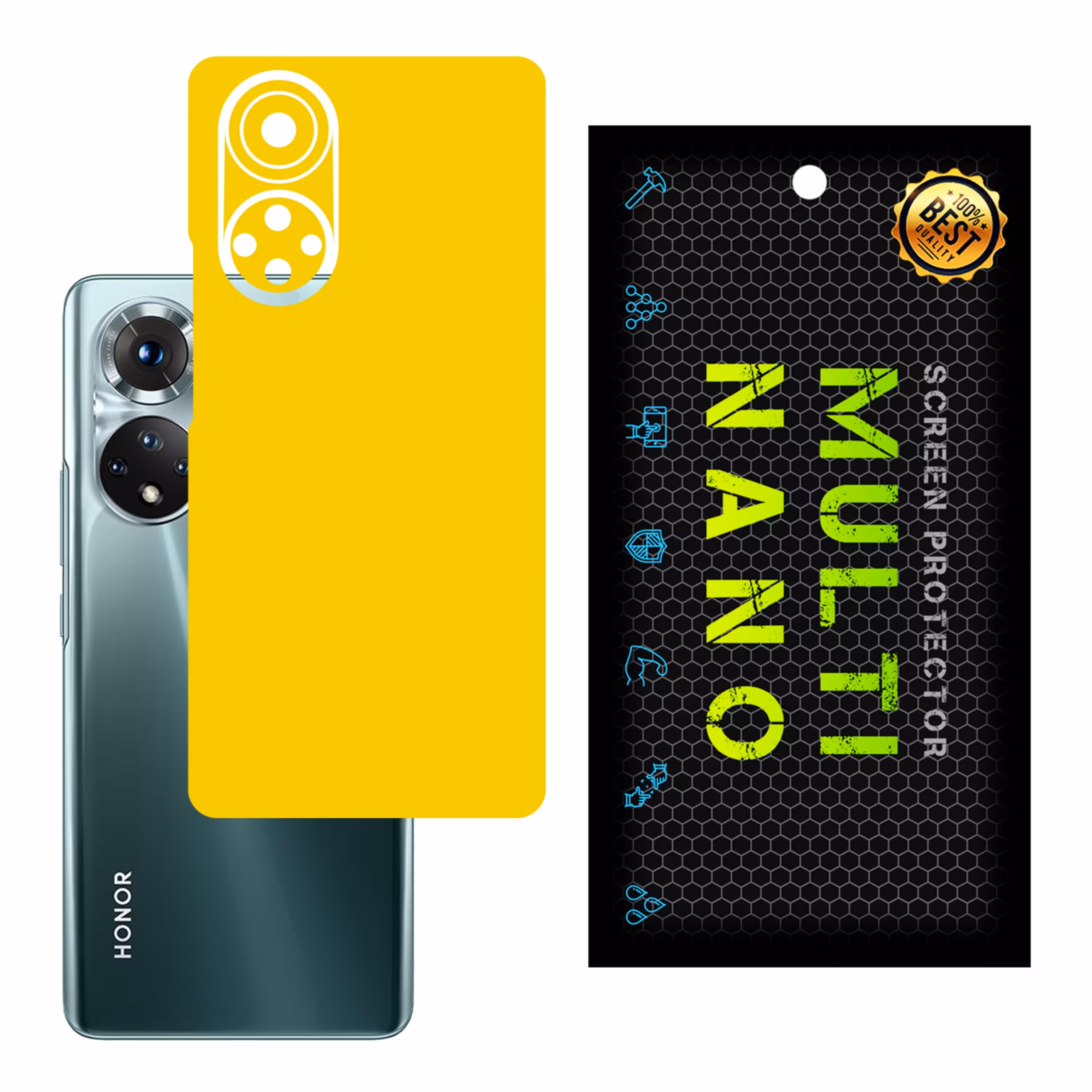 برچسب پوششی MultiNano مدل X-F1M-Yellow برای پشت موبایل هواوی Honor 50