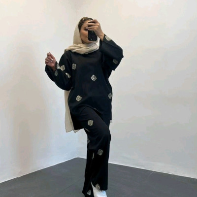 مانتو شلوار زنانه لنین مدل طرحدار