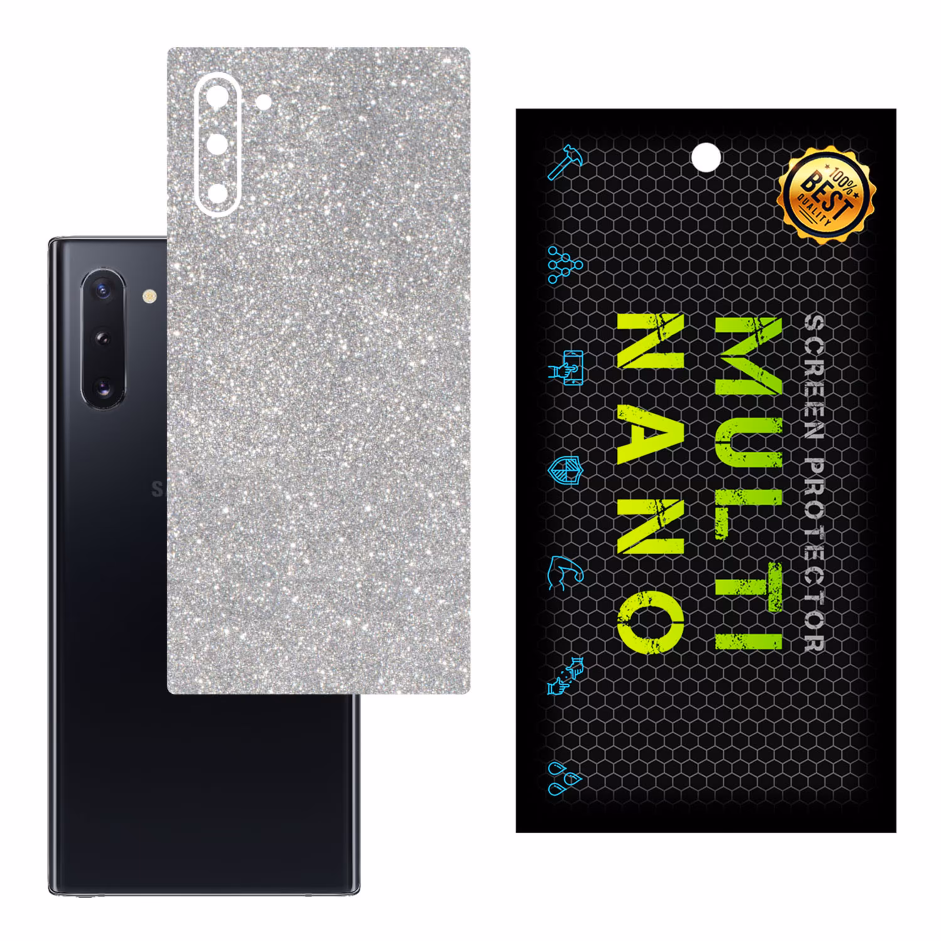 برچسب پوششی MultiNano مدل X-G1F-Silver برای پشت موبایل سامسونگ Note 10