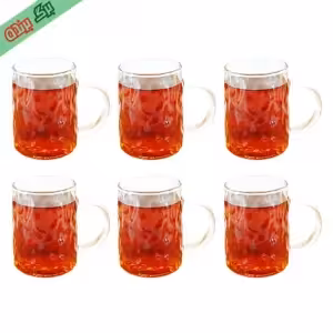 لیوان پیرکس طرح مشجر مجموعه 6 عددی ( پکیج اقتصادی )