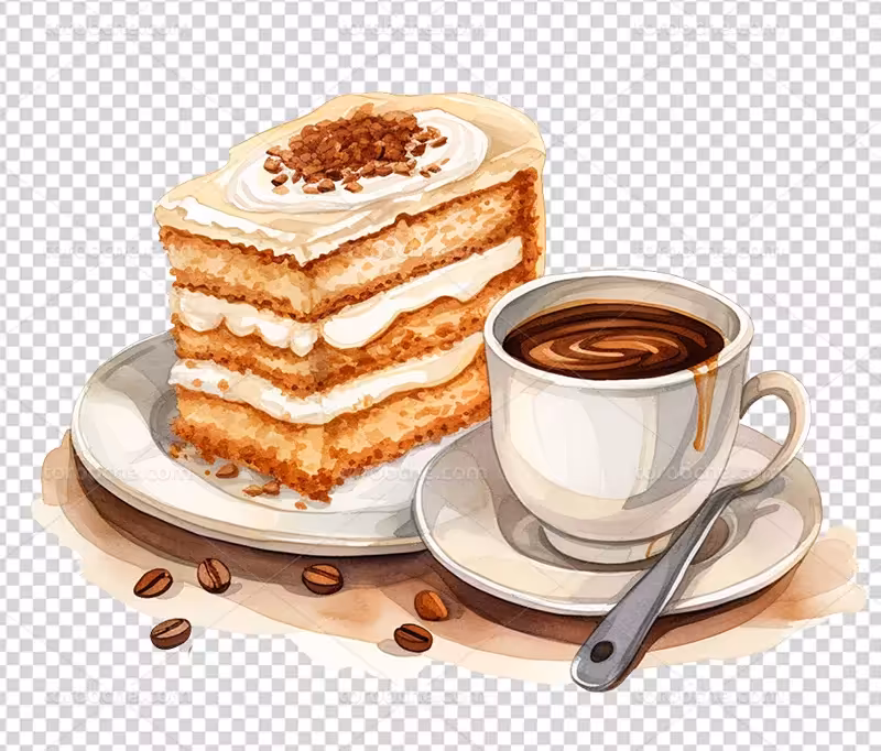 عکس PNG کیک و قهوه | گرافیک با طعم تربچه