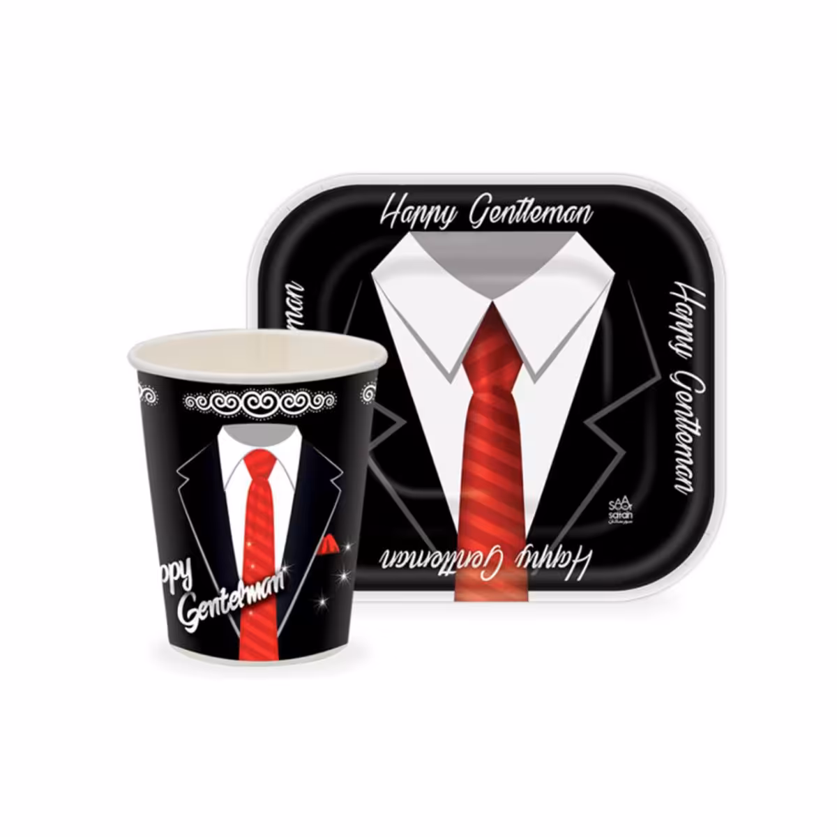 پیش دستی و لیوان تم کراوات | 20 عددی