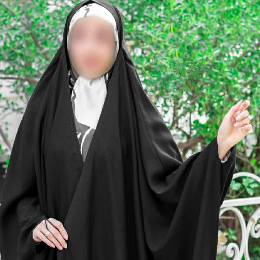 چادر مشکی کرپ. مدل مشکات. (چادر جلو باز) سایز بندی دارد