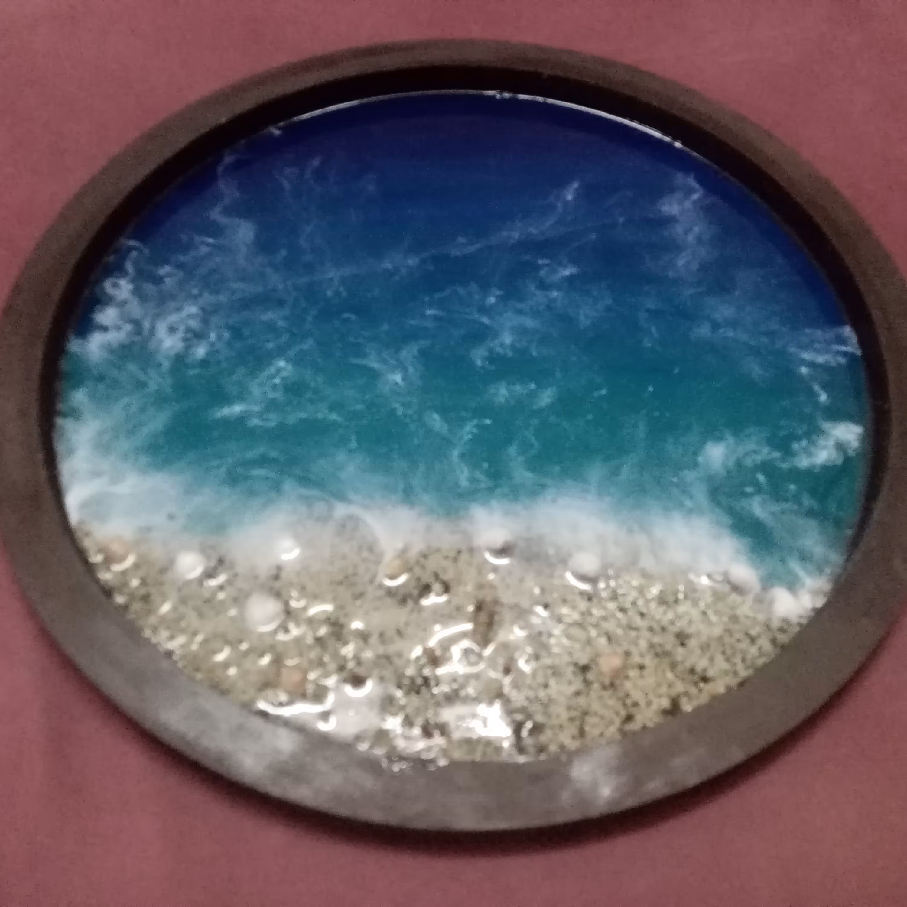 سینی چوب و رزین طرح دریا