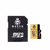 رم موبایل Queen Tech مدل 64GB 633X V30 MicroSDXC + خشاب

