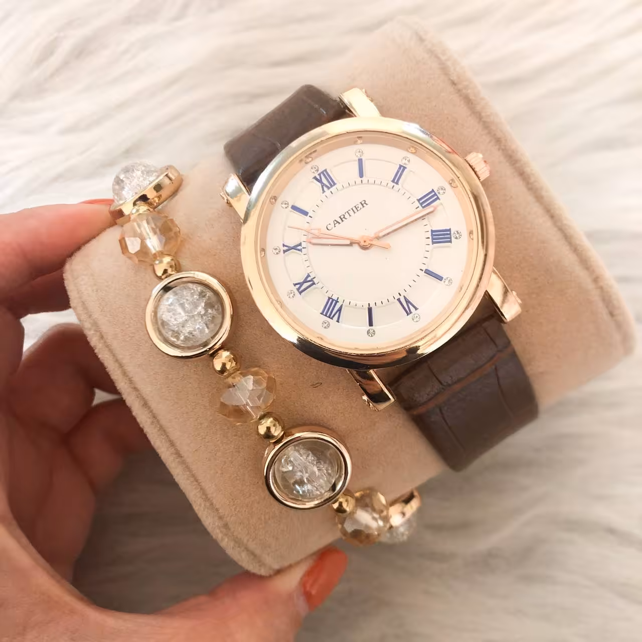 ست ساعت و دسبند کارتیر ،،دستبند اشانتیون