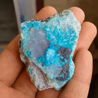 نمونه فوق کلکسیونی سنگ راف کریزوکولا  کله غازی (سبز آبی) همرشدی با ژیپس خاص محشر بسیار زیبا کاملا طبیعی
کد 10863