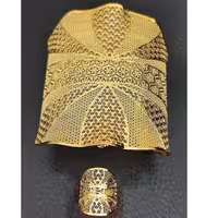 ست دستبند و انگشتر بحرینی، رنگ ثابت، ضد حساسیت، ابکاری طلا، مقاوم در برابر شوینده های قوی، فری سایز مناسب همه 