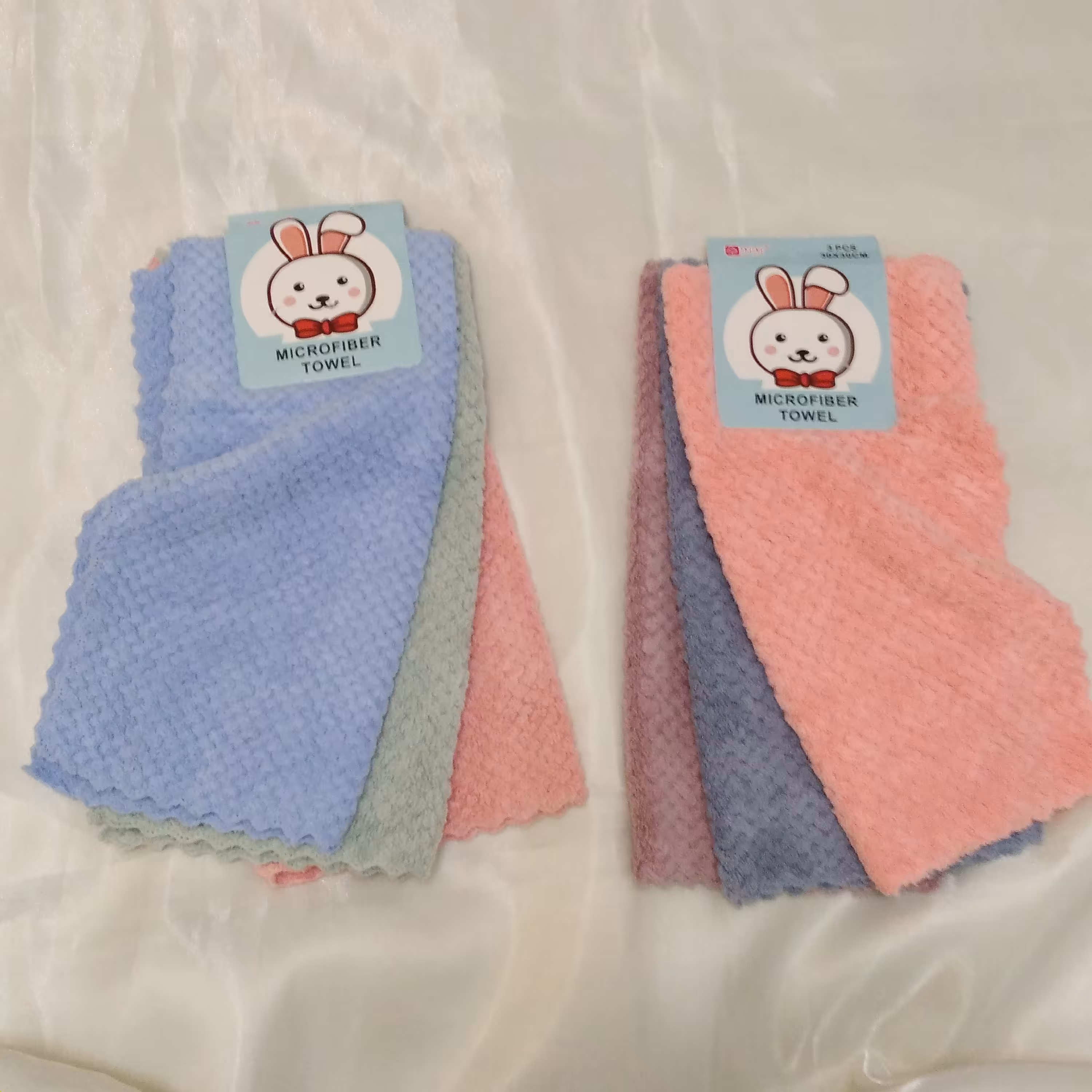 دستمال میکرو فایبر حوله ای نانو 30در30 در بسته ی 3تایی قدرت جذب بسیار بالا