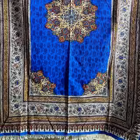 سفره قلمکاری طرح ترنج آبی رنگ 