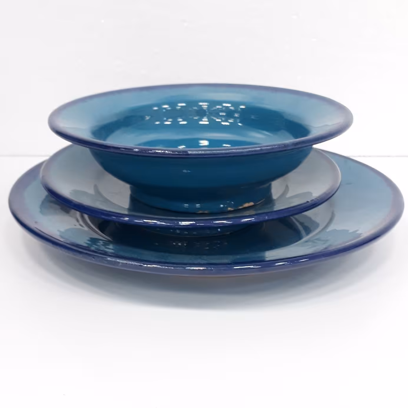 ست بشقاب برنج خوری و خورشت خوری و پیش دستی سفالی لعاب دار