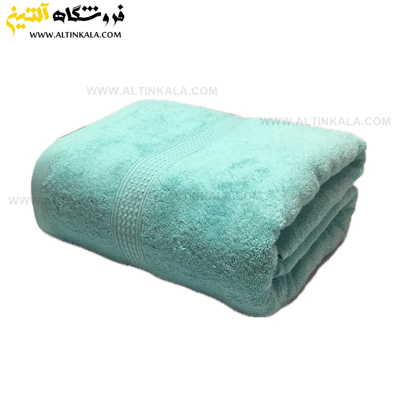 حوله حمامی برق لامع طرح دیور 100×165 سبزابی
