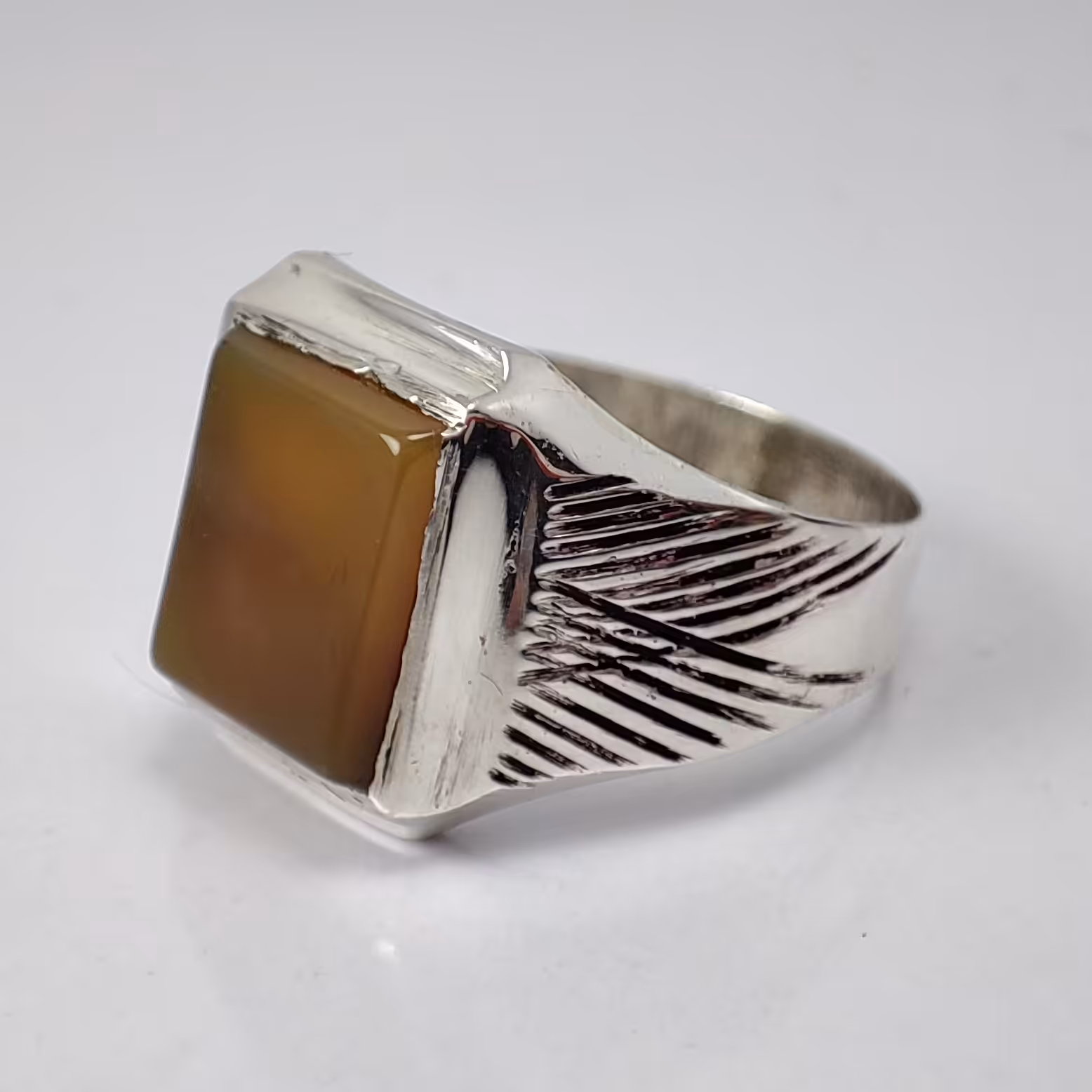 رکاب نقره . مردانه . عقیق خراسان 