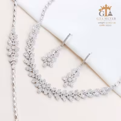 سرویس نقره ایتالیایی شیک و ظریف عیار 925 کد 38033