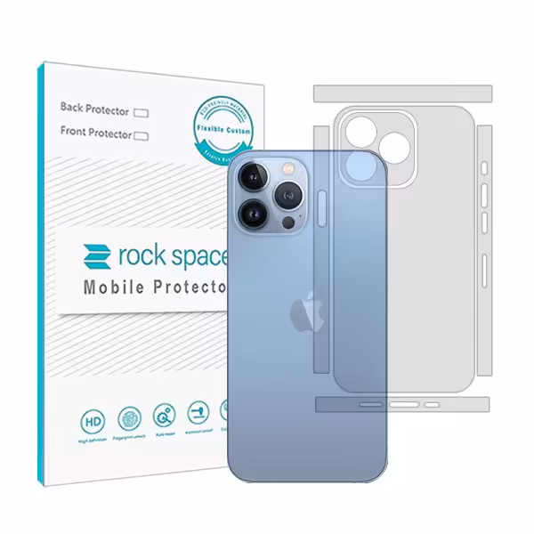 گلس محافظ پشت گوشی آیفون 13 pro مدل نانو هیدروژل شفاف برند راک اسپیس سایز M کد 30662