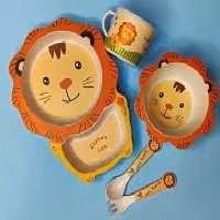 ظرف غذا بامبو طرح حیوانات