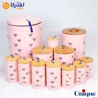 سرویس آشپزخانه صورتی قلبی یونیک UN-8023 فانتزی 12 پارچه