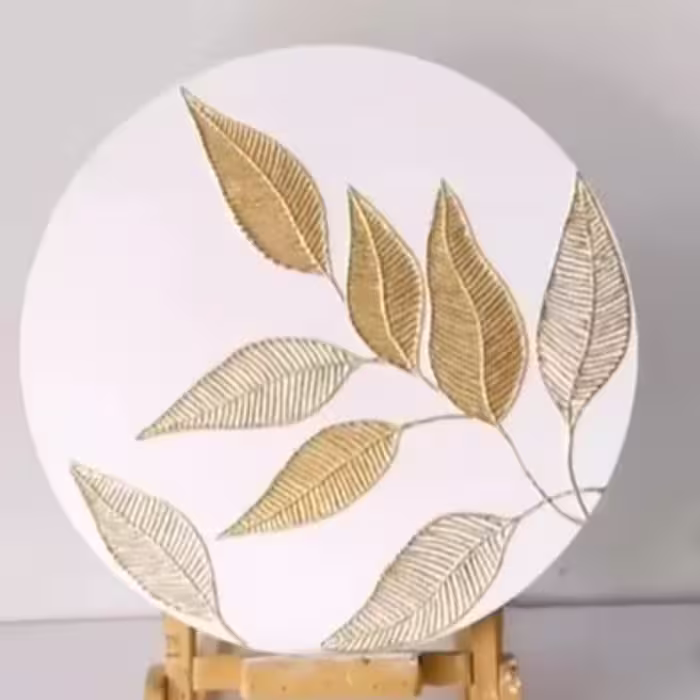 تابلو تکسچر برجسته طرح گلها با متریال رنگ اکرولیک و متالیک و ورق طلا  اجرا شده جنس بیس کار چوب هست که استحکام بیشترداره