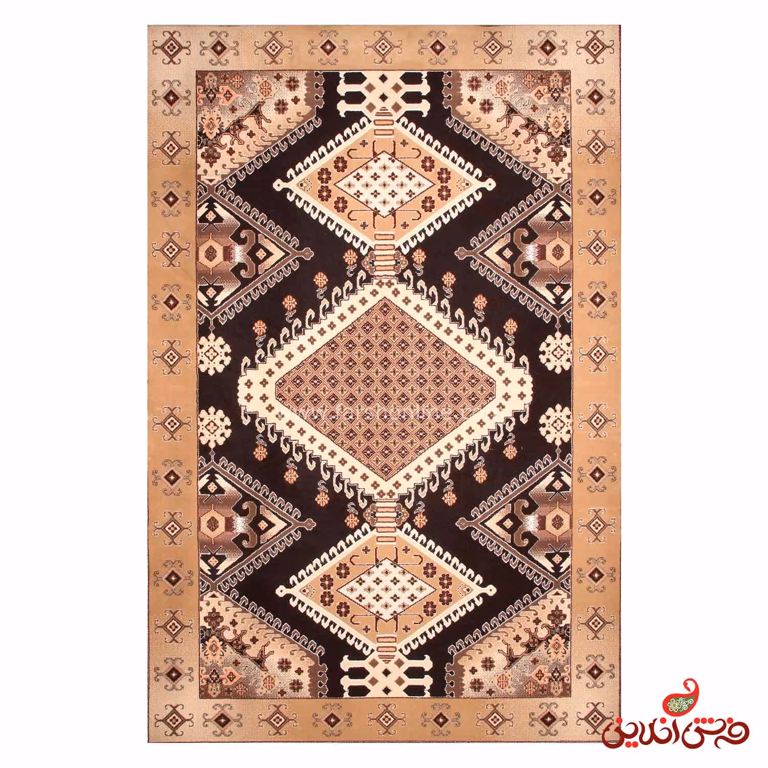 فرش ساوین کد 7706 قهوه ای