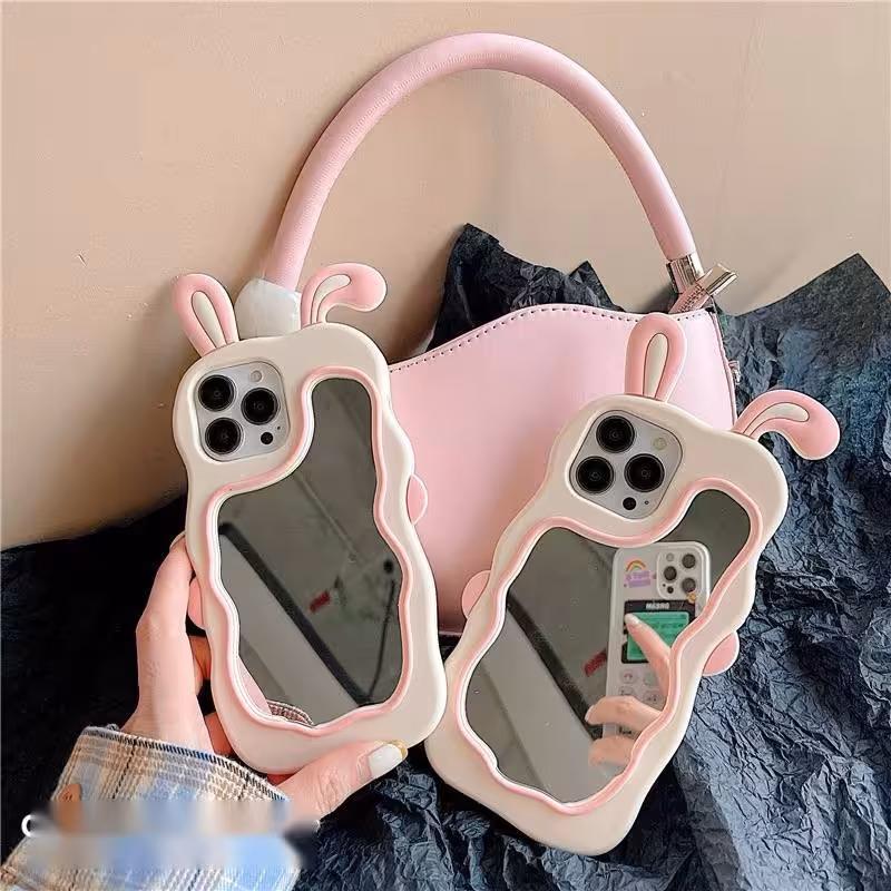 قاب گوشی آیفون خرگوش سیلیکونی آیینه ای