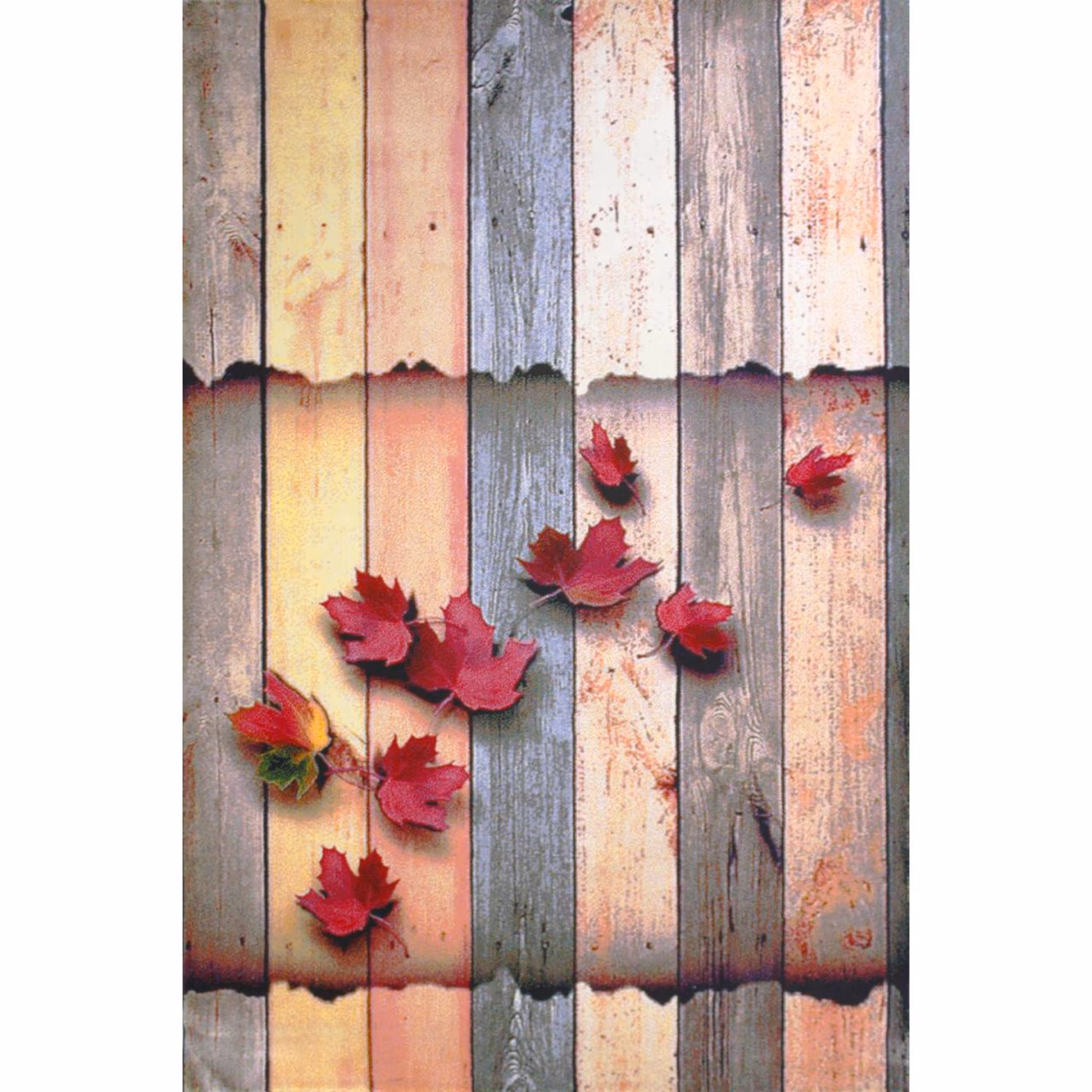 فرش ماشینی فانتزی افرند طرح برگ پاییزی کد 153 (یک و نیم متری)