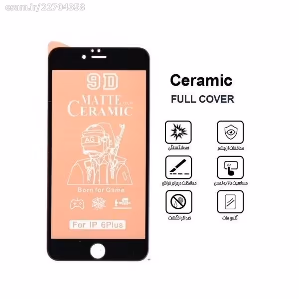 گلس سرامیکی مات ایفون 6 مشکی
