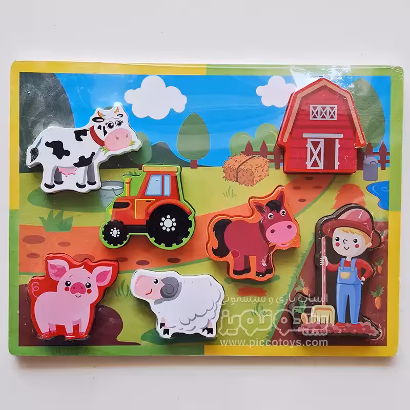 پازل چوبی جاگذاری حیوانات مزرعه کد P/3588/P