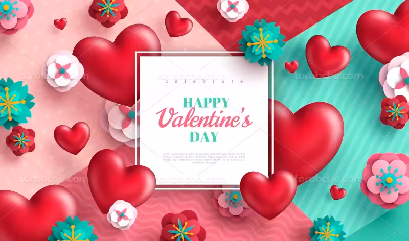 وکتور ولنتاین با قلب صورتی | گرافیک با طعم تربچه