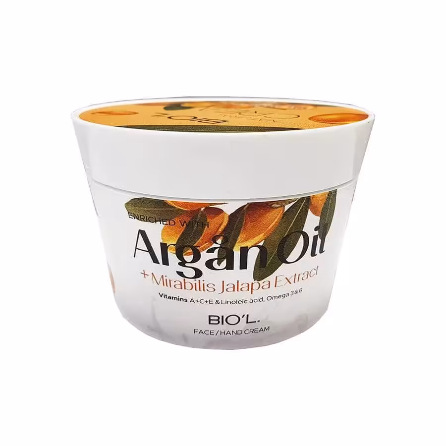 کرم دست و صورت کاسه ای روغن آرگان و لاله عباسی بیول