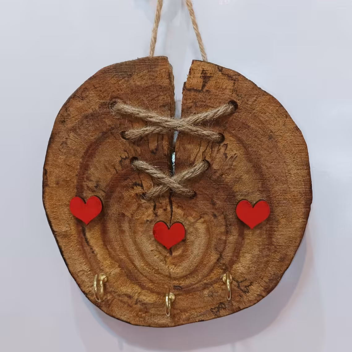 جاکلیدی دیوارکوب گرد چوبی بسیار ظریف به قطر 15 سانتی متر  