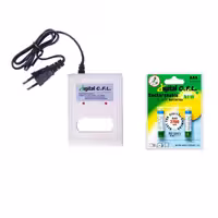 شارژر باتری سی.اف.ال مدل 203 به همراه باتری نیم قلمی قابل شارژ