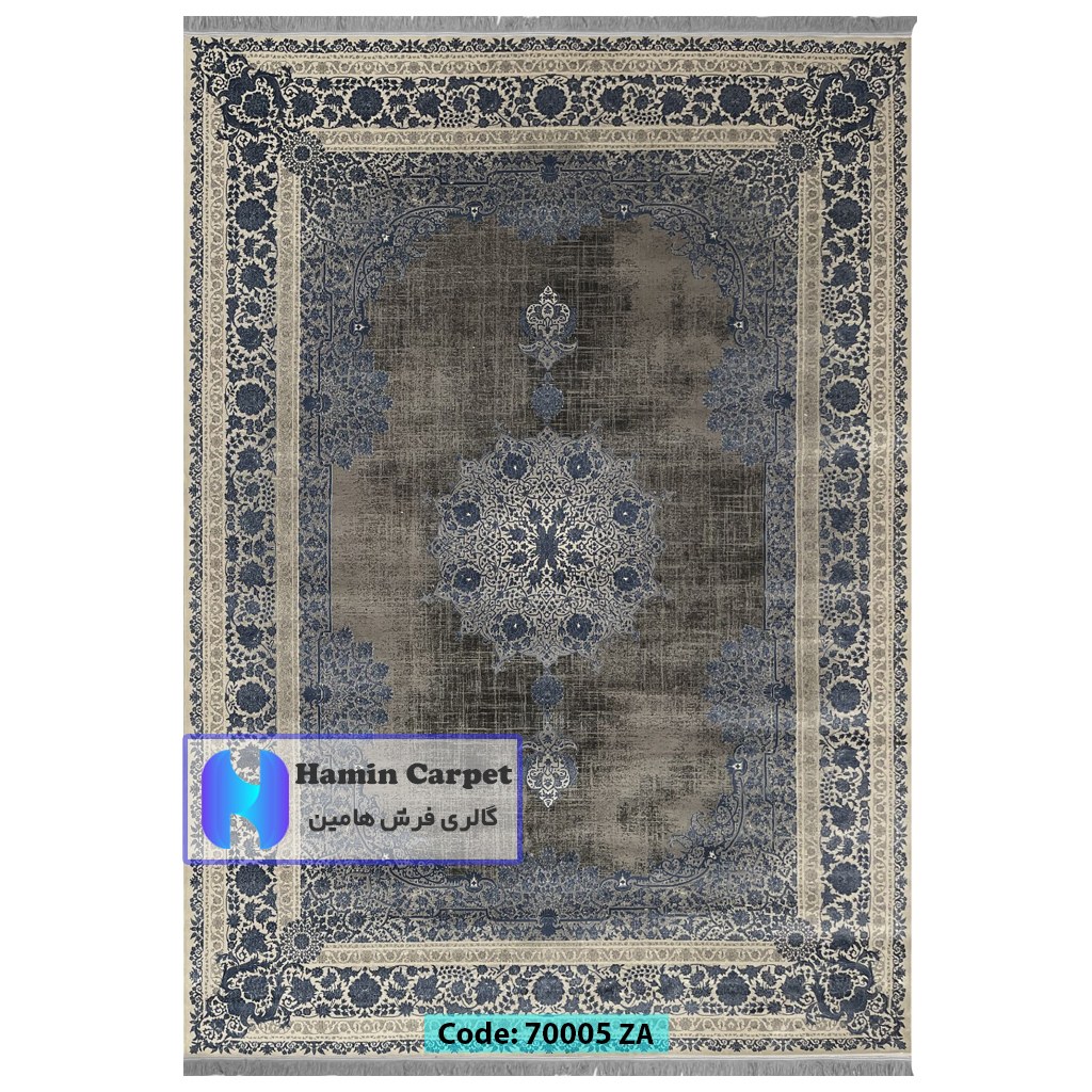 فرش 4 متری 700شانه تراکم 2100 برجسته طرح ترنج دار کد SZ70005ZA