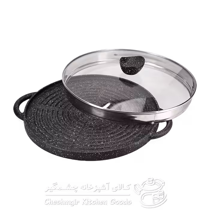 تابه گریل چدن دو طرف پله نالینو درب دار مدل Daniele
