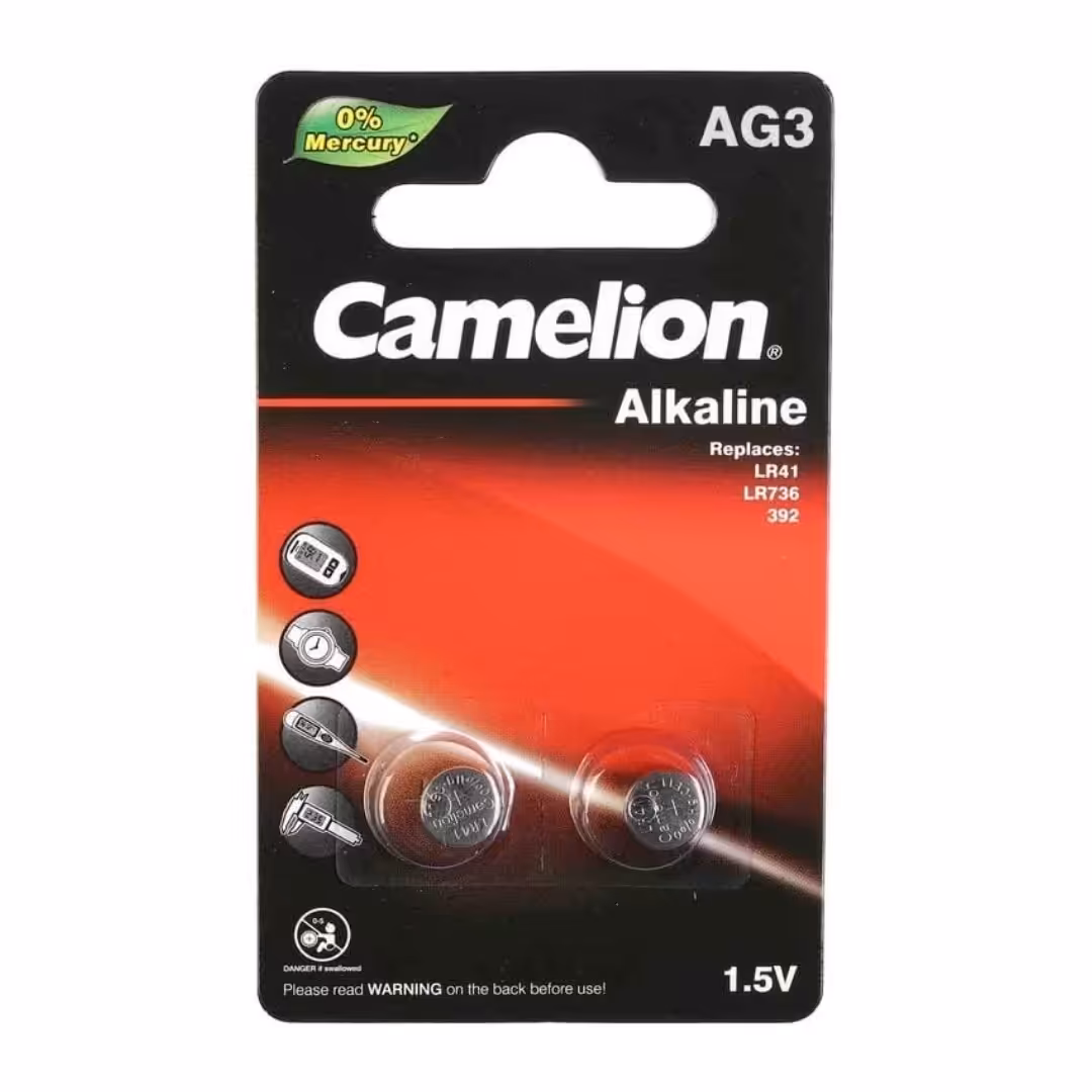 باتری سکه ای کملیون AG3 آلکالاین بسته 2 تایی کارتی (عمده و خرده)