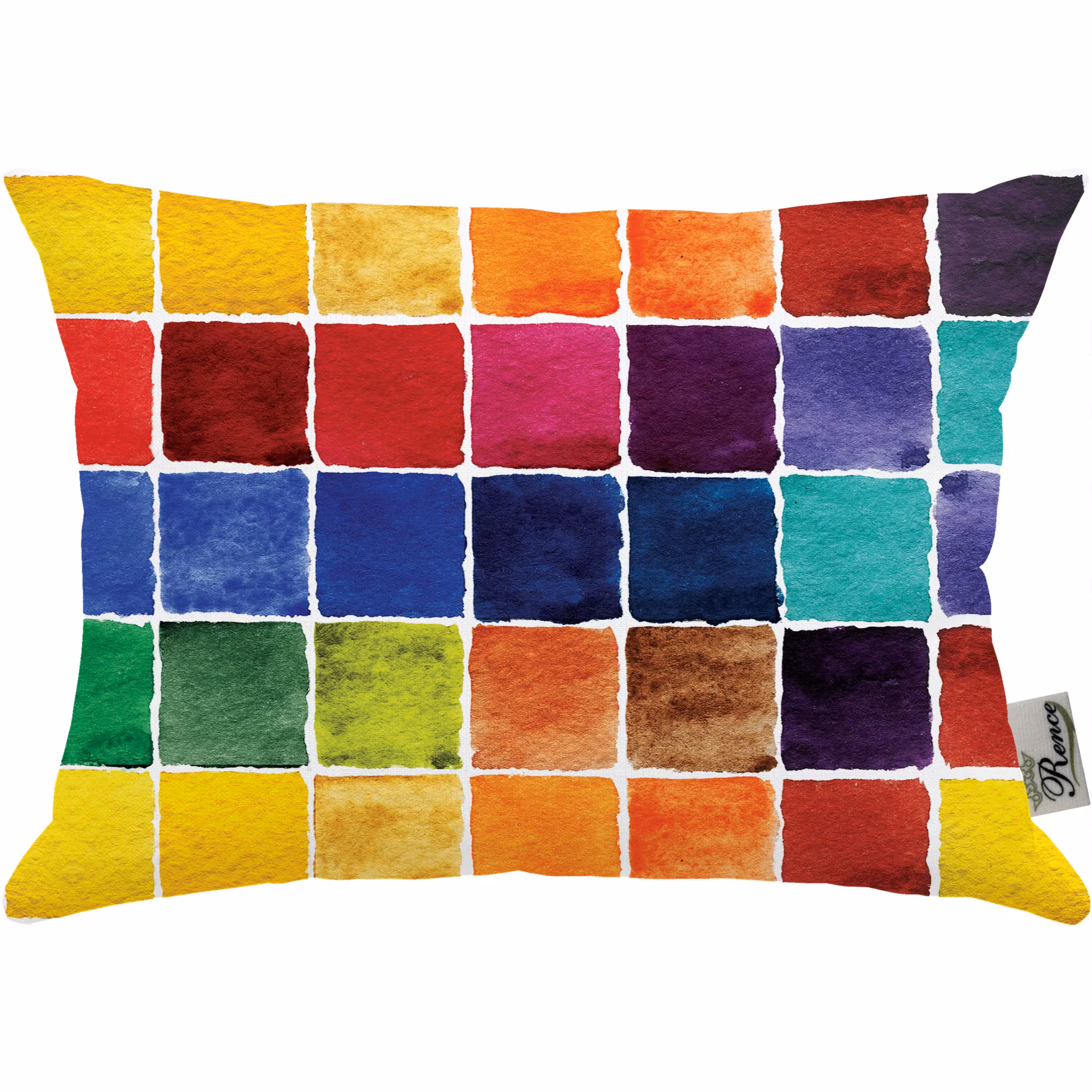 کوسن مبل مخمل طرح رنگارنگ سایز 33 در 47 مدل R1-517 شرکت رنس