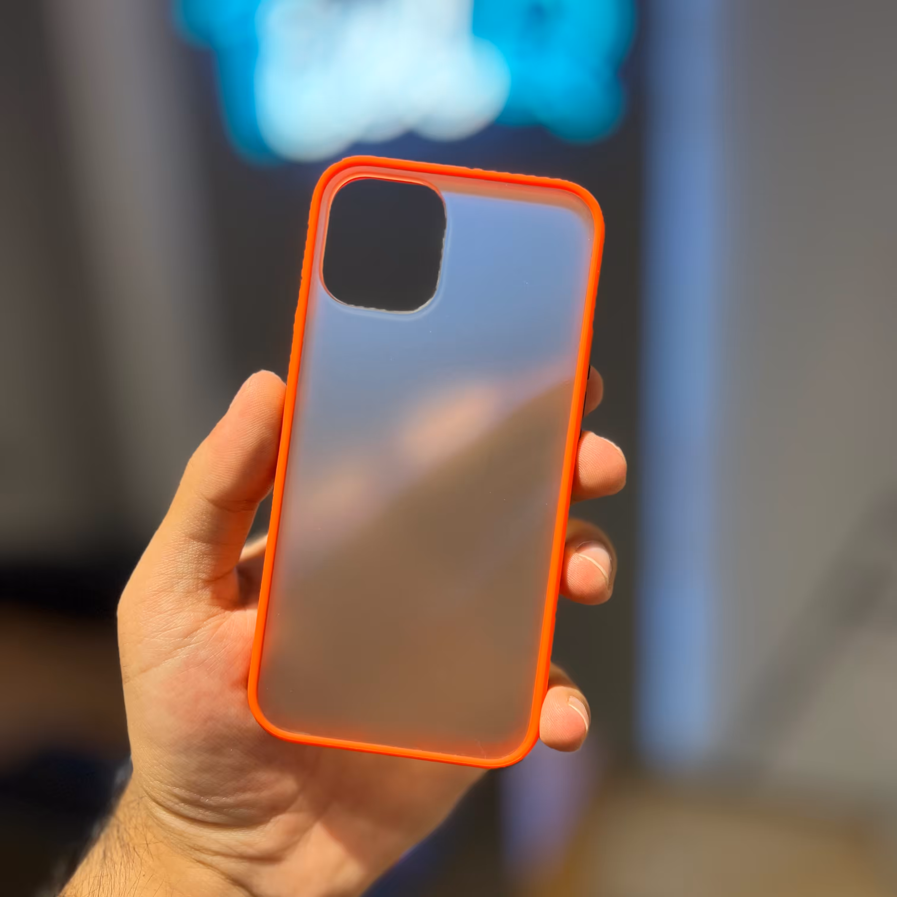 قاب آیفون 12 مینی مدل بامپر طرح پشت مات رنگ قرمز