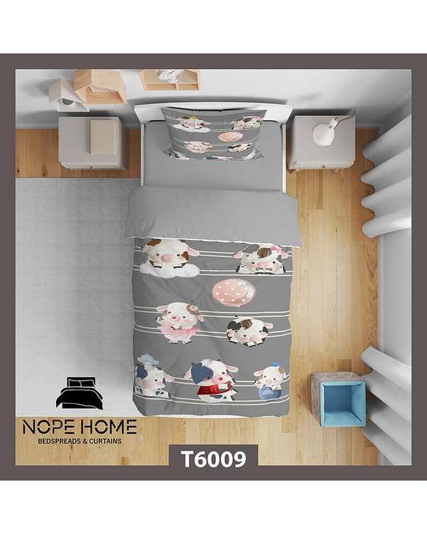 سرویس لحاف روتختی کودک یک نفره 5 تکه نوپه هوم Nopehome طرح گاو کد T6009