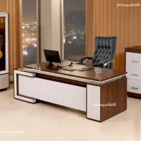 میز مدیریت سفید کد 121 برند فضاسیستم