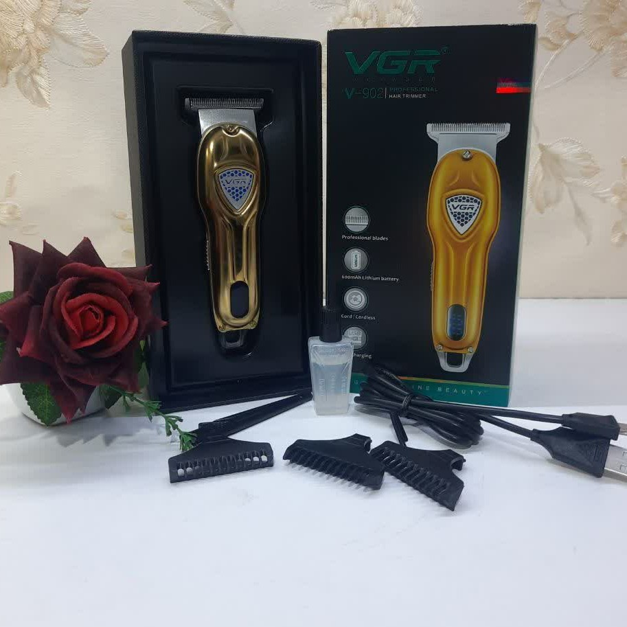 ماشین اصلاح موزر ریش تراش خط زن شارژی بدنه فلزی مدل 902  وی جی آر