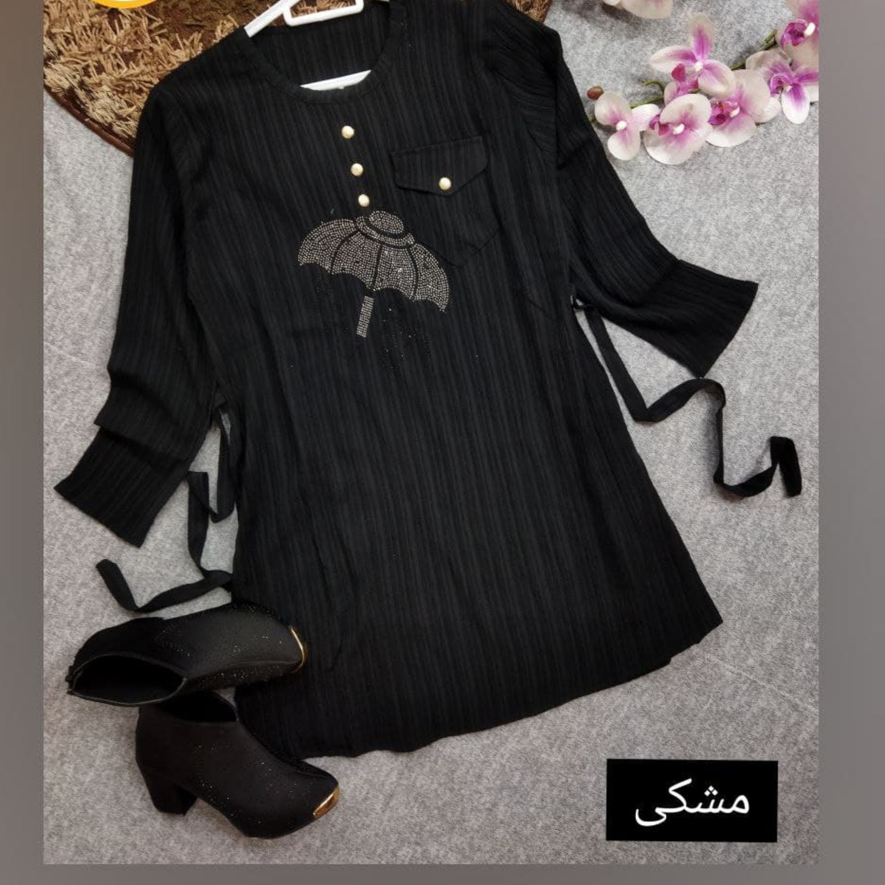 مانتو چتر دلبر با رنگای مختلف جنس سوپر کریشه