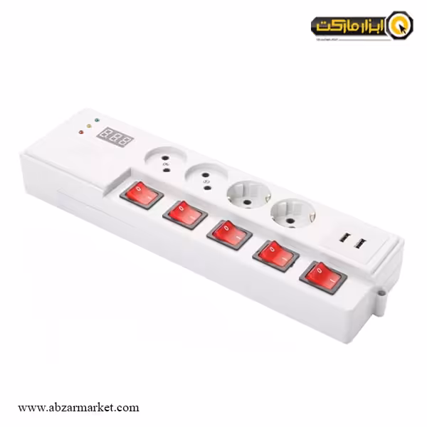 محافظ دیجیتال و چهار راهی پارت الکتریک با کابل 1.8 متری مدل PRT 5203