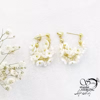 گوشواره شکوفه سفید کد 15572