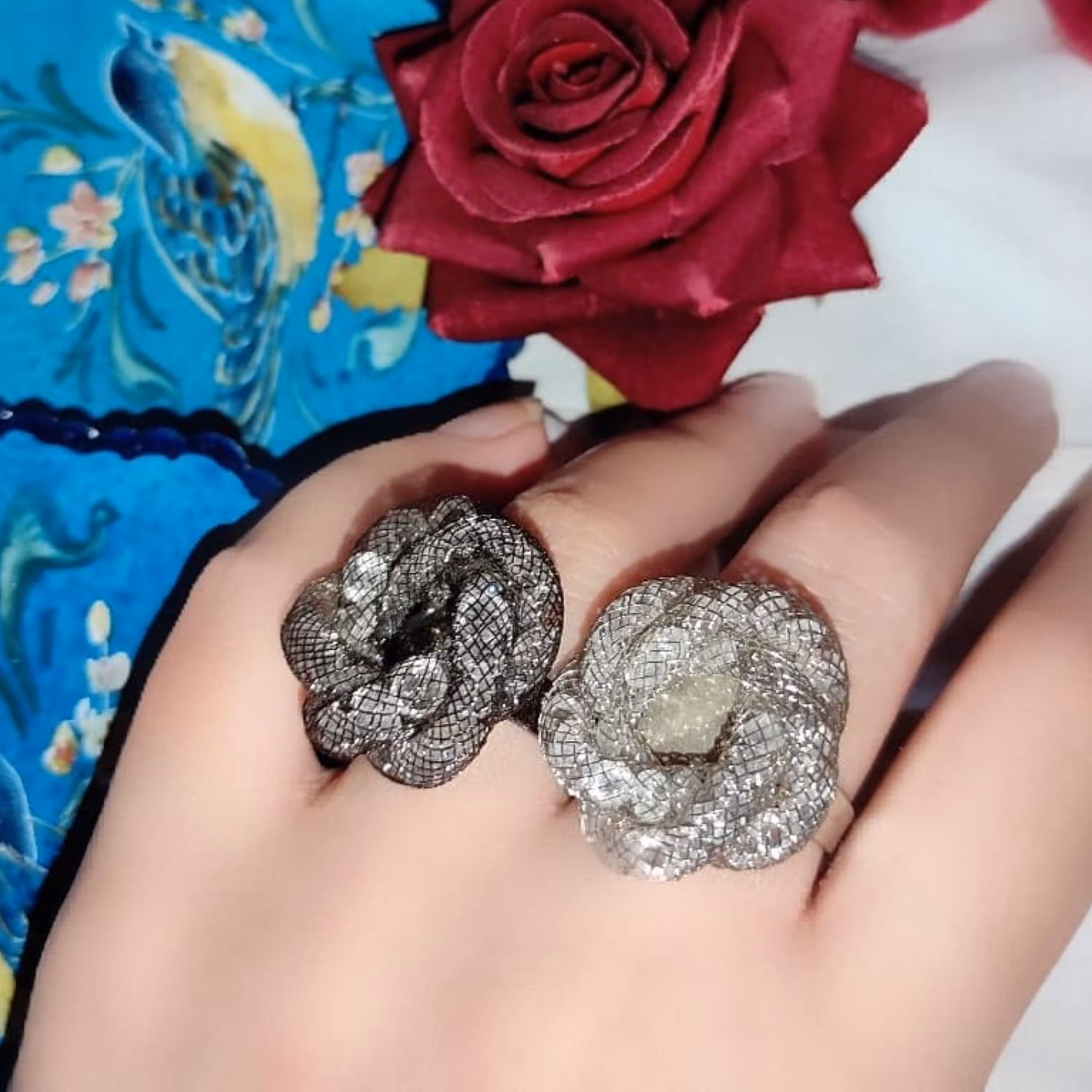 انگشتر طرح توری با قابلیت تغییر سایز  ضد آب