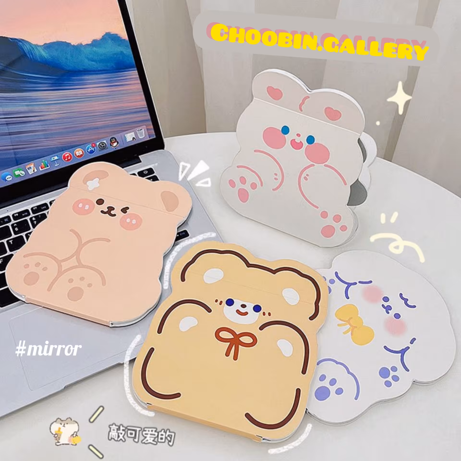 آینه آرایشی رومیزی درب دار فانتزی 