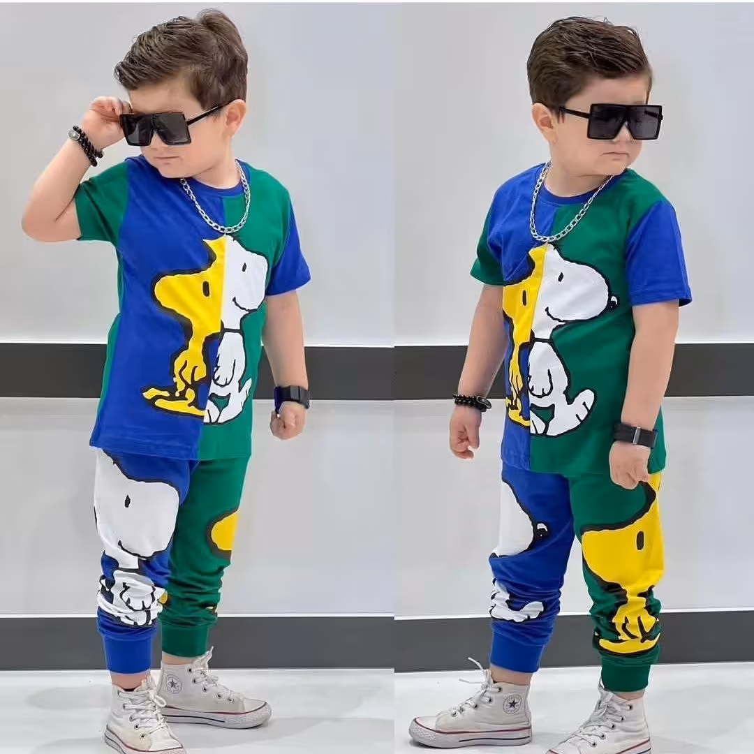 ست تیشرت و شلوارک اسپورت بچگانه مناسب حدود سنی 2 تا 12 سال جنس پنبه لاکرا تنخور شیک کیفیت دوخت و پارچه عاااالی 