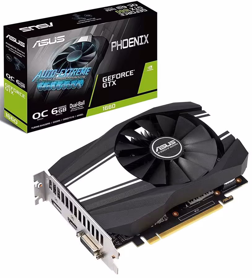 کارت گرافیک ایسوس مدل PH-GTX1660-O6G با حافظه 6 گیگابایت